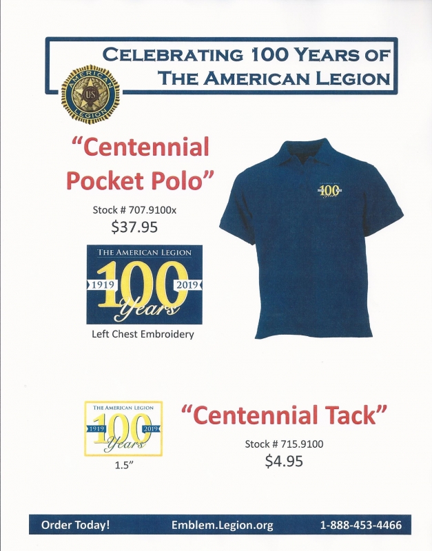 100th Anniversary merchandise available The American Legion